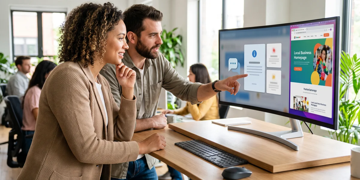 Agency owner reviewing a client's visibility in AI search results on a laptop